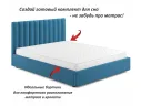 Мягкая кровать Olivia 1600 синяя с ящиками арт. Тэ-00005444