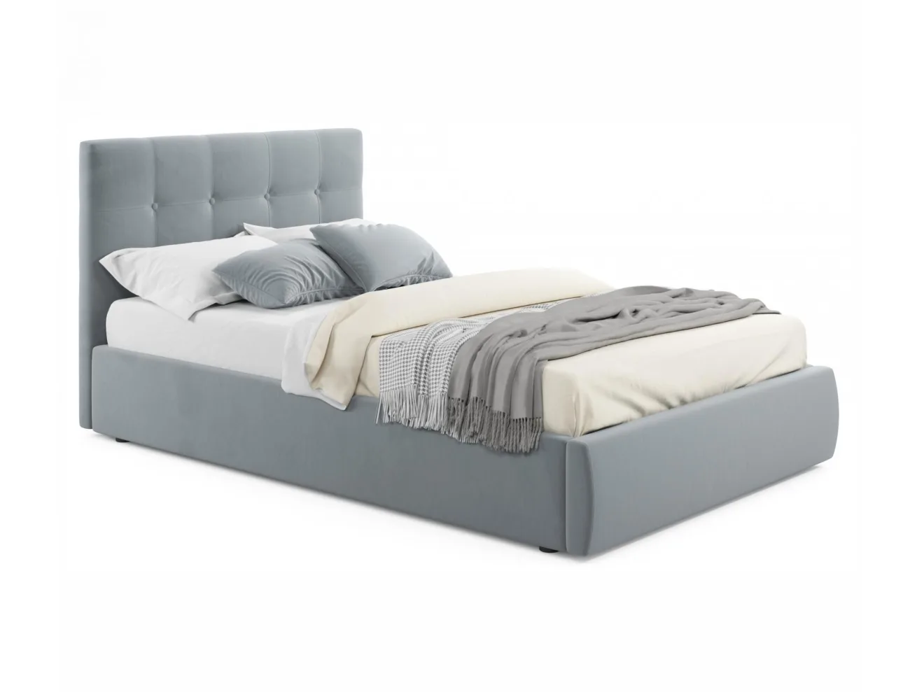 Мягкая кровать Selesta 1200 серая с подъем.механизмом арт. Тэ-00002671