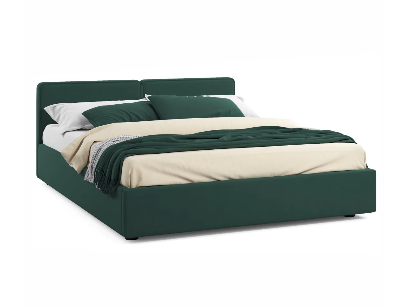Мягкая кровать Erika 1600 изумруд с подъемным механизмом арт. Тэ-00005683
