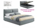 Мягкая кровать Vita 1600 серая с подъемным механизмом арт. Тэ-00005493