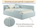 Мягкая кровать-тахта Kapri 1200 мята пастель c подъемным механизмом арт. Тэ-00005627