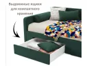 Мягкая кровать Эмили 900 c ящиками изумруд арт. Тэ-00007147