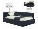 Мягкая кровать-тахта Bonna 1200 черная c подъемным механизмом арт. Тэ-00005597