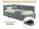 Мягкая кровать-тахта Aura 900 серая с подъемным механизмом арт. Тэ-00005718