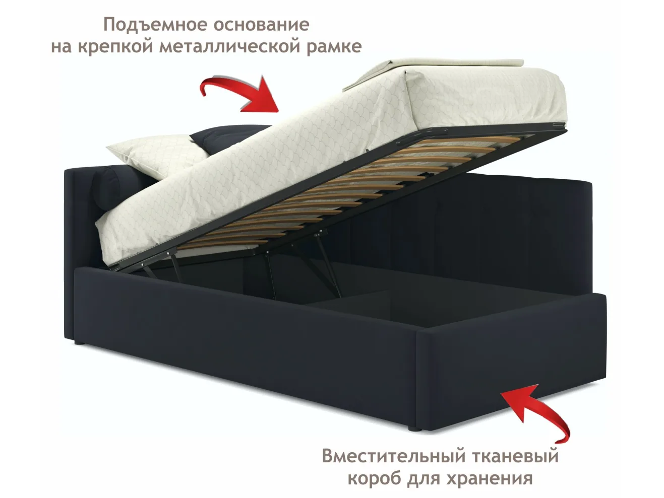 Односпальная кровать-тахта Bonna 900 темная с подъемным механизмом арт. Тэ-00002691