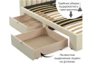 Мягкая кровать Olivia 1600 бежевая с ящиками арт. Тэ-00005447