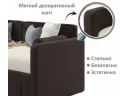 Мягкая кровать Эмили 900 c ящиками шоколад арт. Тэ-00007144