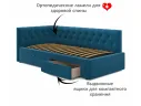 Односпальная кровать-тахта Afelia с ящиками 900 синяя с ортопедическим основанием арт. Тэ-00005360