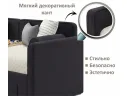 Мягкая кровать Эмили 900 c ящиками черная арт. Тэ-00007143