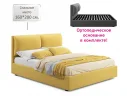 Мягкая кровать Vita 1600 желтая с ортопедическим основанием арт. Тэ-00005502