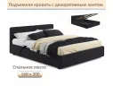 Мягкая кровать Erika 1600 черная с подъемным механизмом арт. Тэ-00005679
