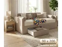 Мягкая кровать Эмили 900 c ящиками мокко арт. Тэ-00007149