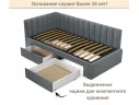 Мягкая кровать-тахта Milena 900 серая с ящиками арт. Тэ-00005919