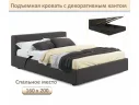 Мягкая кровать Skandi 1600 шоколад с подъемным механизмом арт. Тэ-00005710
