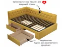 Мягкая кровать-тахта Afelia 1200 желтая c ящиками арт. Тэ-00005585