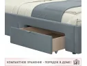 Мягкая кровать-тахта Afelia 1200 серая с ящиками арт. Тэ-00005586