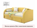 Мягкая кровать Elda 900 желтая с ортопедическим основанием и матрасом ГОСТ арт. Тэ-00003890