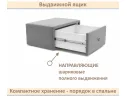 Мягкая прикроватная навесная тумба Mild серая арт. Тэ-00005897