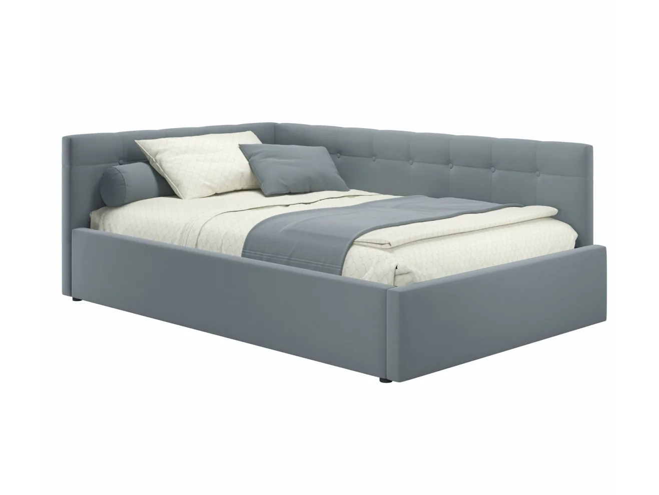 Мягкая кровать-тахта Bonna 1200 серая c подъемным механизмом арт. Тэ-00005595