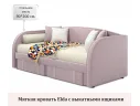 Мягкая кровать Elda 900 лиловая с ортопедическим основанием и матрасом ГОСТ арт. Тэ-00003895