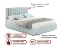 Мягкая кровать с тумбами Olivia 1600 мята пастель с подъемным механизмом арт. Тэ-00004259