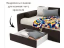 Мягкая кровать Эмили 900 c ящиками шоколад арт. Тэ-00007144