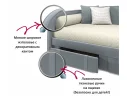 Мягкая кровать Elda 900 серая с ортопедическим основанием и матрасом ГОСТ арт. Тэ-00003891