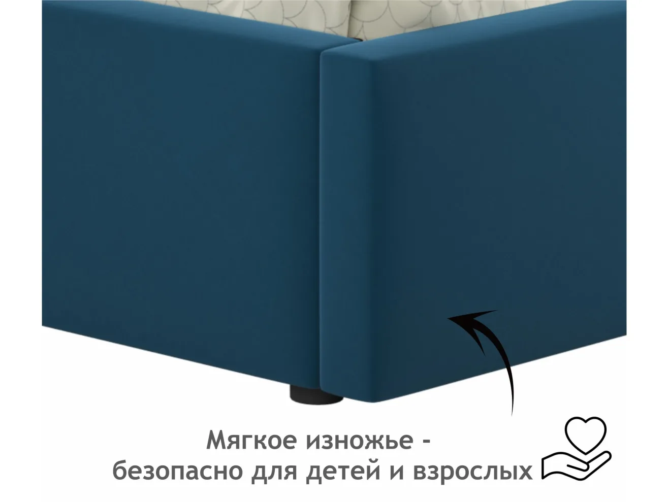 Односпальная кровать-тахта Bonna 900 синяя с подъемным механизмом арт. Тэ-00002687