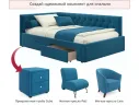 Мягкая кровать-тахта Afelia 1200 синяя c ящиками арт. Тэ-00005584