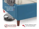 Мягкая кровать Betsi 1600 синяя с подъемным механизмом и матрасом ГОСТ арт. Тэ-00002983