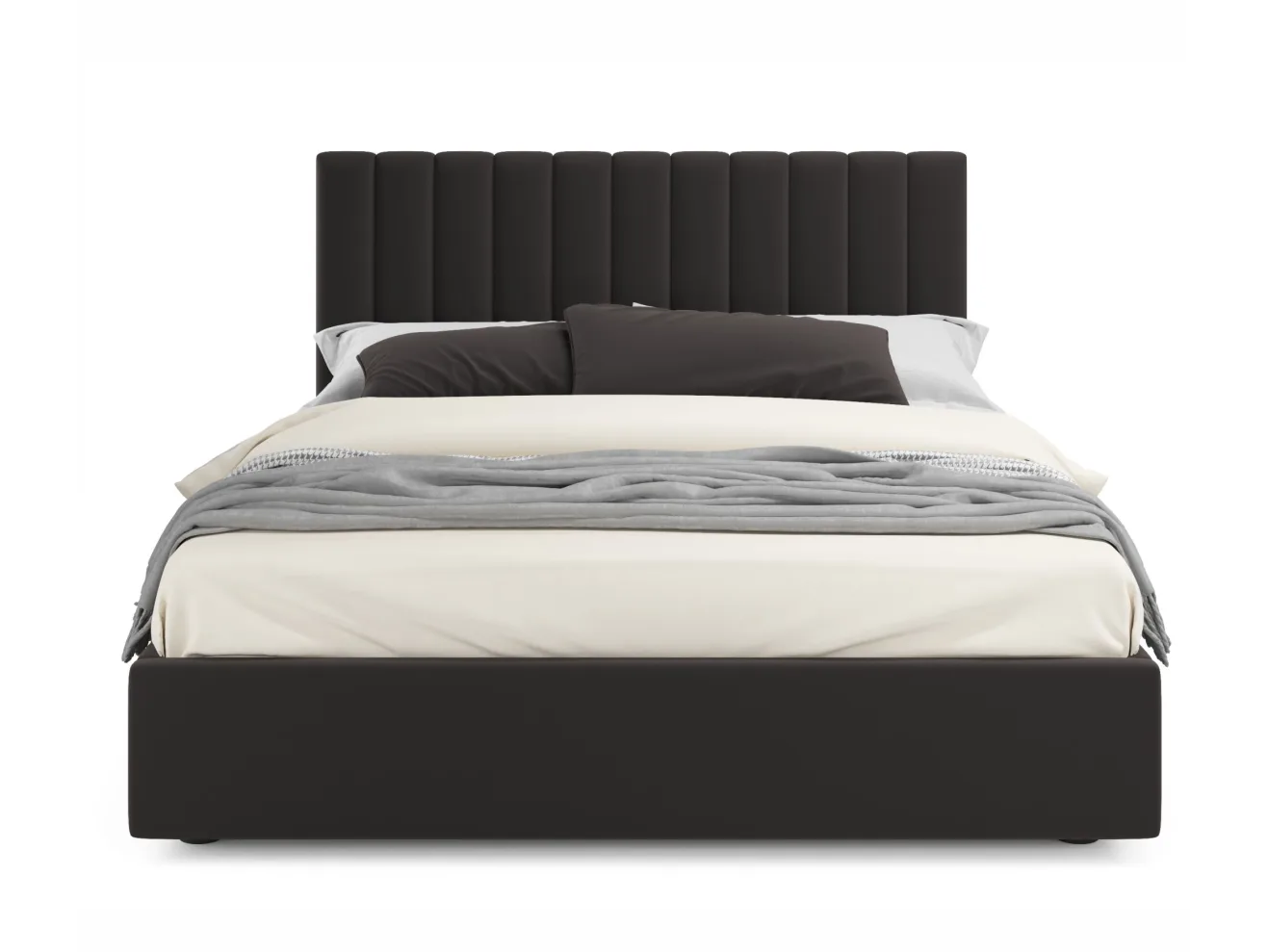 Мягкая кровать Olivia 1400 шоколад с ортопедическим основанием арт. Тэ-00004147