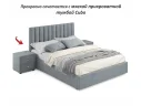 Мягкая кровать Olivia 1600 серая с ящиками арт. Тэ-00005446