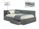 Мягкая кровать-тахта Milena 1200 серая с ящиками арт. Тэ-00005455