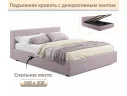 Мягкая кровать Skandi 1600 лиловая с подъемным механизмом арт. Тэ-00005711