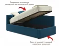 Односпальная кровать-тахта Bonna 900 с защитным бортиком синяя и подъемным механизмом арт. Тэ-00005407