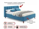 Мягкая кровать Betsi 1600 синяя с подъемным механизмом арт. Тэ-00002977