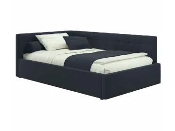 Мягкая кровать-тахта Bonna 1200 черная c подъемным механизмом