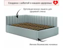 Мягкая кровать Milena 1200 мята пастель с ортопедическим основанием арт. Тэ-00005487