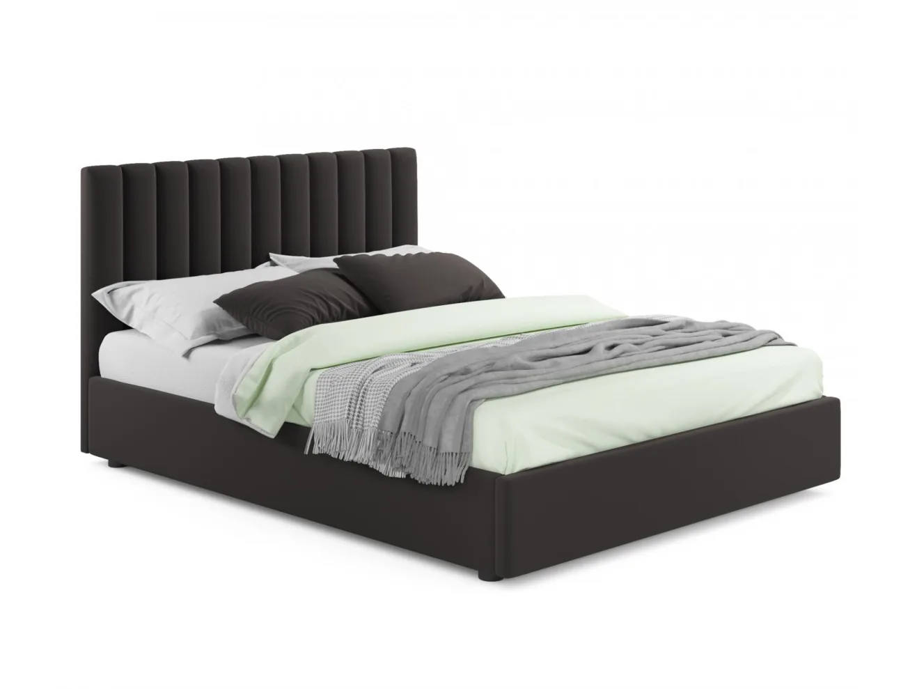 Мягкая кровать Olivia 1800 шоколад с подъемным механизмом арт. Тэ-00004091
