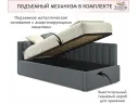 Мягкая кровать Milena 900 серая с подъемным механизмом и матрасом АСТРА арт. Тэ-00004072