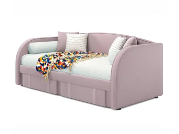 Мягкая кровать Elda 900 лиловая с ортопедическим основанием и матрасом ГОСТ