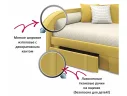 Мягкая кровать Elda 900 желтая с ортопедическим основанием и матрасом ГОСТ арт. Тэ-00003890
