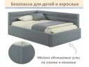 Мягкая кровать-тахта Aura 1200 серая с подъемным механизмом арт. Тэ-00005695
