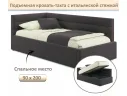 Мягкая кровать-тахта Aura 900 шоколад с подъемным механизмом арт. Тэ-00005721