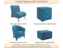 Мягкая кровать-тахта Milena 900 синяя c ящиками арт. Тэ-00005917