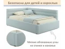 Мягкая кровать-тахта Aura 1200 мята пастель с подъемным механизмом арт. Тэ-00005698