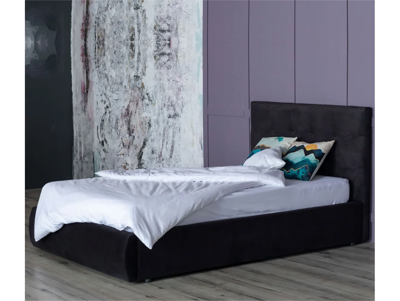 Мягкая кровать Selesta 1200 темная с подъем.механизмом арт. Тэ-00002673