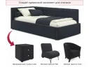 Односпальная кровать-тахта Bonna 900 темная с подъемным механизмом арт. Тэ-00002691