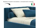 Мягкая кровать Milena 900 синяя с подъемным механизмом и матрасом АСТРА арт. Тэ-00004070