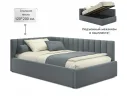 Мягкая кровать Milena 1200 серая с подъемным механизмом арт. Тэ-00005473